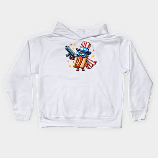 A Whimsical Tribute to American Culture in Cartoon Style Kids Hoodie